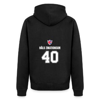 Alkohol Party Sprüche Isländische Lustige Name - Unisex Premium Bio Zip Hoodie - Schwarz - Hinten - Nico (187cm)