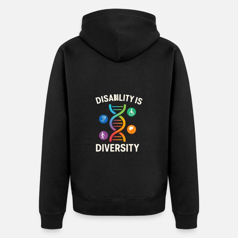 Disability Is Diversity DNA Design - Unisex Premium Bio Zip Hoodie - Schwarz