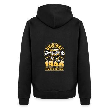 80 Ans 80ème Anniversaire Homme Femme Édition Limitée - Veste à capuche bio Premium Unisexe - noir - Dos - Nico (187cm)