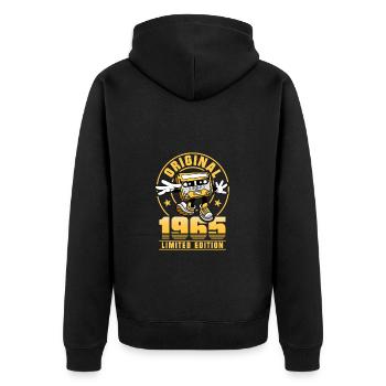 60 Jahre 60. Geburtstag Mann Frau Limited Edition - Unisex Premium Bio Zip Hoodie - Schwarz - Hinten - Nico (187cm)