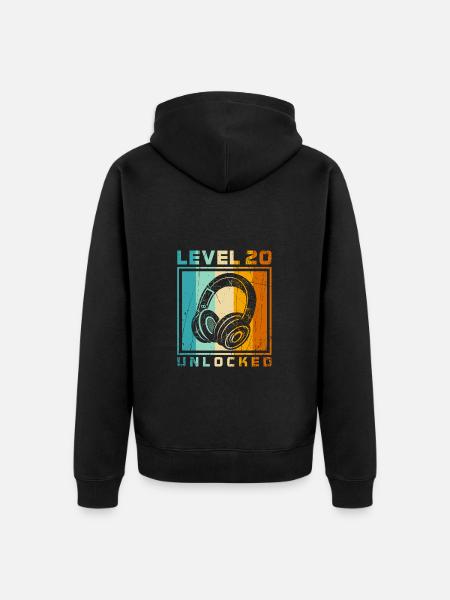 20th Birthday Boy - Unisex Premium Organic Zip Hoodie - black