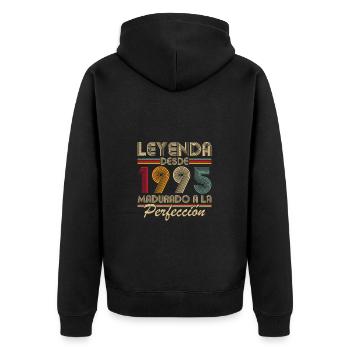 Légende depuis 1995 Cadeau d’anniversaire vintage - Veste à capuche bio Premium Unisexe - noir - Dos - Nico (187cm)
