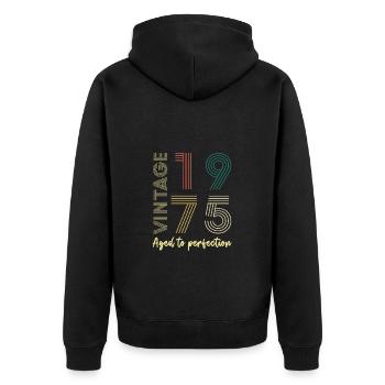 50 Years 1975 Vintage Retro Birthday Gift - Unisex Premium Organic Zip Hoodie - black - Back - Nico (187cm)