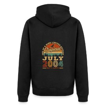 Juli 2004 Vintage Retro Geburtstagsgeschenk - Unisex Premium Bio Zip Hoodie - Schwarz - Hinten - Nico (187cm)