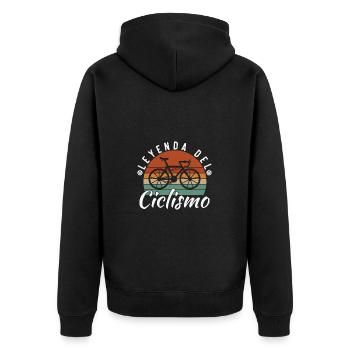 Cycling Legend Cycling Gift - Unisex Premium Organic Zip Hoodie - black - Back - Nico (187cm)