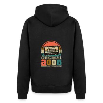 20 Years 2006 Vintage Retro Birthday - Unisex Premium Organic Zip Hoodie - black - Back - Nico (187cm)
