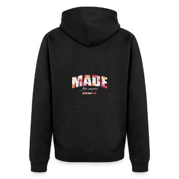Foi florale faite pour plus | Éphésiens 2:10 - Veste à capuche bio Premium Unisexe - noir - Dos - Nico (187cm)