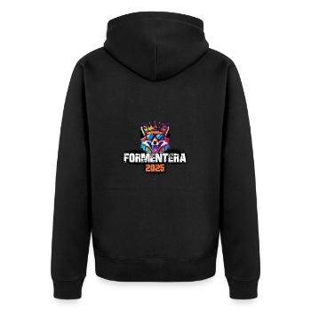 Formentera 2025 Renard des Fêtes - Veste à capuche bio Premium Unisexe - noir - Dos - Nico (187cm)