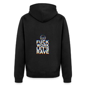 f travail laisse rave EDM fête citation techno danse - Veste à capuche bio Premium Unisexe - noir - Dos - Nico (187cm)