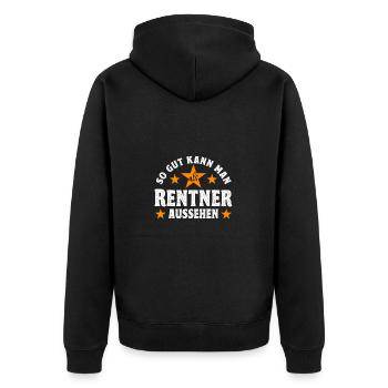 Retraité Retraité Reintentritt Retraite - Veste à capuche bio Premium Unisexe - noir - Dos - Nico (187cm)