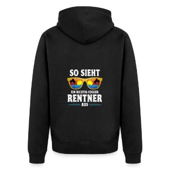 Retraité Retraité Reintentritt Retraite - Veste à capuche bio Premium Unisexe - noir - Dos - Nico (187cm)