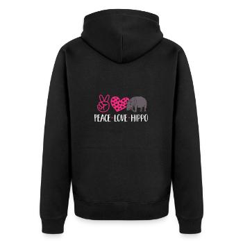 Hippopotame Hippopotame - Veste à capuche bio Premium Unisexe - noir - Dos - Nico (187cm)