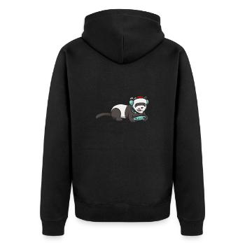 Ferret Owner Ferret - Unisex Premium Organic Zip Hoodie - black - Back - Nico (187cm)