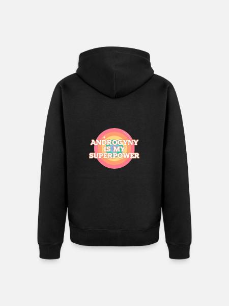 Androgynous LGBTQI Queer Tomboy Nonbinary - Unisex Premium Organic Zip Hoodie - black