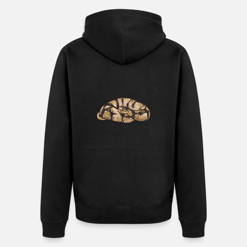 Ball Python Schlange Königspython - Unisex Premium Bio Zip Hoodie - Schwarz