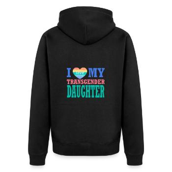 Liebe meine Transgender-Tochter schütze Trans-Kinder - Unisex Premium Bio Zip Hoodie - Schwarz - Hinten - Nico (187cm)