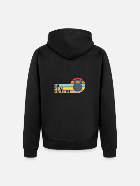 Kettlebell Workout Fitness Training - Unisex Premium Organic Zip Hoodie - black