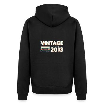 Vintage 2013 Rétro Vintage Nostalgique Anniversaire - Veste à capuche bio Premium Unisexe - noir - Dos - Nico (187cm)