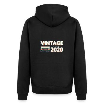 Vintage 2020 Rétro Vintage Nostalgique Anniversaire - Veste à capuche bio Premium Unisexe - noir - Dos - Nico (187cm)