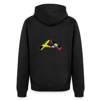 Drapeau d’Antigua-et-Barbuda - Veste à capuche bio Premium Unisexe - noir - Dos - Nico (187cm)
