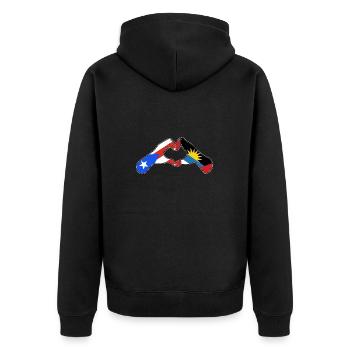 Drapeau d’Antigua-et-Barbuda - Veste à capuche bio Premium Unisexe - noir - Dos - Nico (187cm)