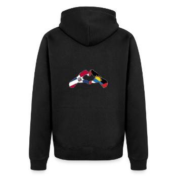 Drapeau d’Antigua-et-Barbuda - Veste à capuche bio Premium Unisexe - noir - Dos - Nico (187cm)
