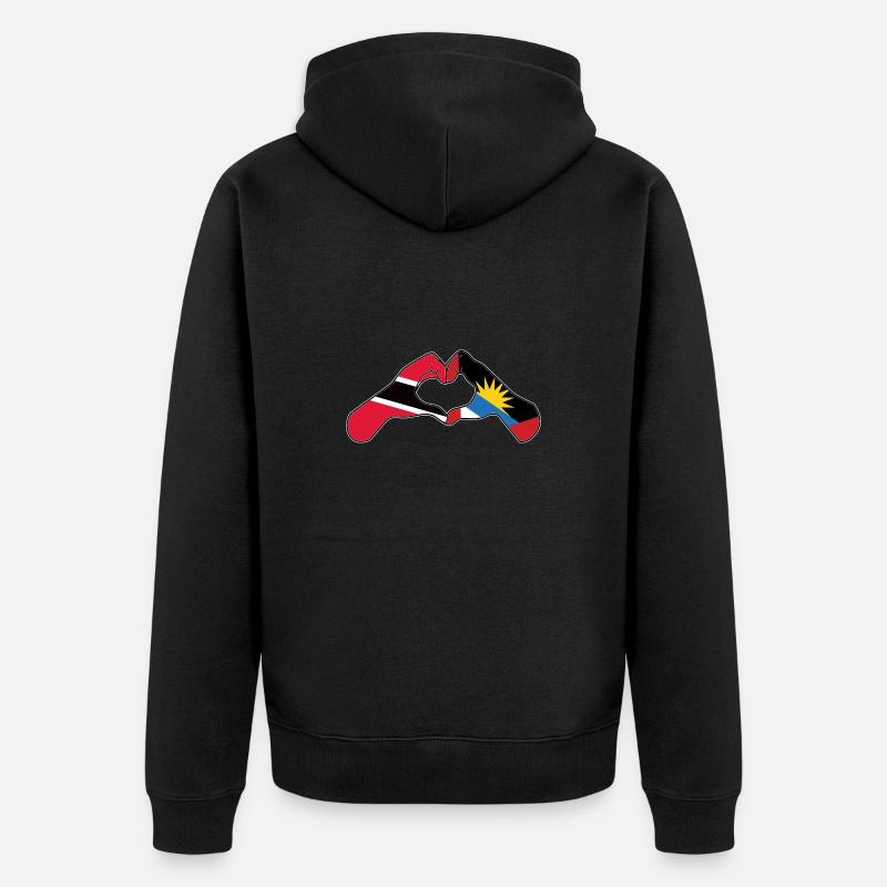 Drapeau d’Antigua-et-Barbuda - Veste à capuche bio Premium Unisexe - noir