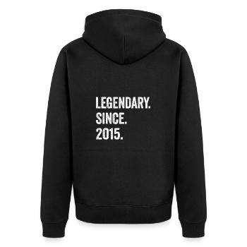 9. Geburtstag 9 Jahre Legendary Since 2015 - Unisex Premium Bio Zip Hoodie - Schwarz - Hinten - Nico (187cm)