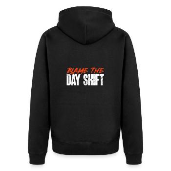 Night Shift Nurse - Unisex Premium Organic Zip Hoodie - black - Back - Nico (187cm)