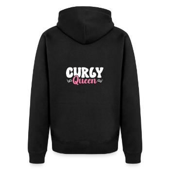 Cheveux bouclés Boucles afro Cheveux naturels - Veste à capuche bio Premium Unisexe - noir - Dos - Nico (187cm)