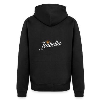 Isabella Name für Frauen Kinder Kleinkinder - Isabella - Unisex Premium Bio Zip Hoodie - Schwarz - Hinten - Nico (187cm)