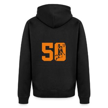 NUMÉRO 50 BASKETBALL 50E ANNIVERSAIRE - Veste à capuche bio Premium Unisexe - noir - Dos - Nico (187cm)