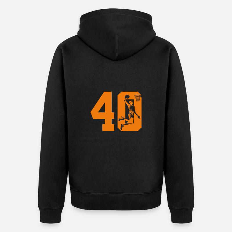 NUMÉRO 40 BASKETBALL 40E ANNIVERSAIRE - Veste à capuche bio Premium Unisexe - noir