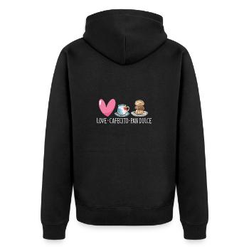 Concha Hispanic Mexican Pan Dulce - Unisex Premium Organic Zip Hoodie - black - Back - Nico (187cm)