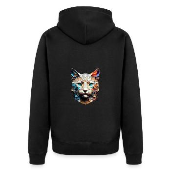 Chaton domestique Chaton Chat Propriétaire de chat de compagnie - Veste à capuche bio Premium Unisexe - noir - Dos - Nico (187cm)