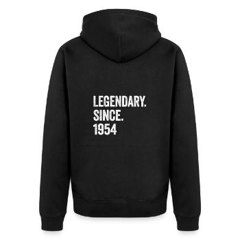 70. Geburtstag 70 Jahre Legendary Since 1954 - Unisex Premium Bio Zip Hoodie - Schwarz - Hinten - Nico (187cm)