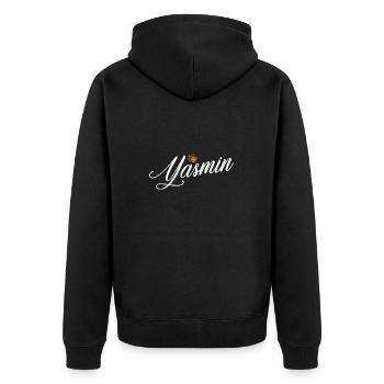 Yasmin Benutzername für Frauen Kinder Kleinkinder - - Unisex Premium Bio Zip Hoodie - Schwarz - Hinten - Nico (187cm)