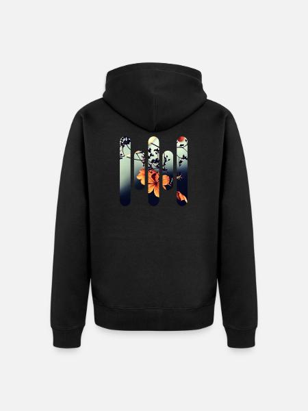 Blume - Unisex Premium Bio Zip Hoodie - Schwarz