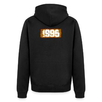 1996 - Unisex Premium Bio Zip Hoodie - Schwarz - Hinten - Nico (187cm)