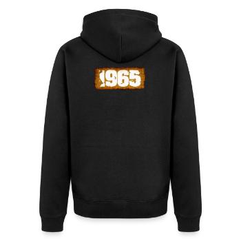 1965 - Unisex Premium Organic Zip Hoodie - black - Back - Nico (187cm)