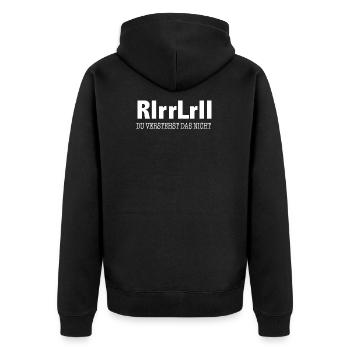 Schlagzeuger Drum Drummer - Unisex Premium Bio Zip Hoodie - Schwarz - Hinten - Nico (187cm)