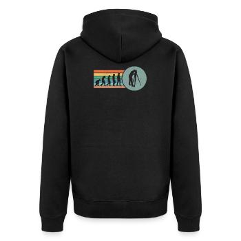 Retro Land Surveying Human Evolution Engineer Land - Unisex Premium Organic Zip Hoodie - black - Back - Nico (187cm)