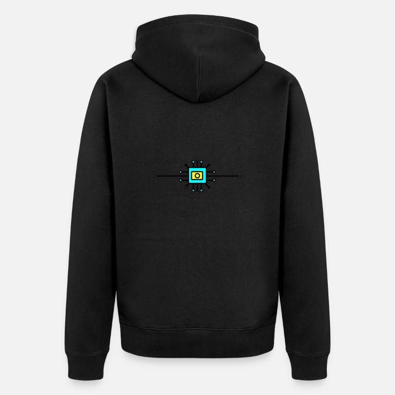 Computer Chip Digital Sensor - Unisex Premium Organic Zip Hoodie - black