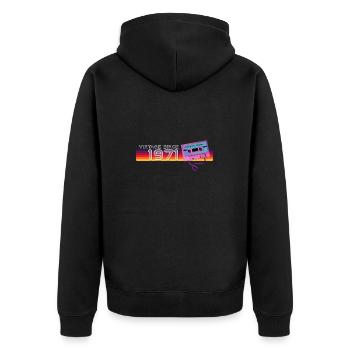 Rétro Vintage 1971 Nostalgique Anniversaire Hommes Femmes - Veste à capuche bio Premium Unisexe - noir - Dos - Nico (187cm)