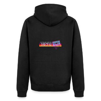 Klassische & nostalgische Musik Geburtstag - Vintage - Unisex Premium Bio Zip Hoodie - Schwarz - Hinten - Nico (187cm)