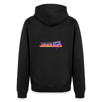 Klassische & nostalgische Musik Geburtstag - Vintage - Unisex Premium Bio Zip Hoodie - Schwarz - Hinten - Nico (187cm)