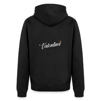 Valentina Nom personnalisé pour les femmes Enfants Bambins - - Veste à capuche bio Premium Unisexe - noir - Dos - Nico (187cm)
