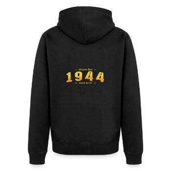 Millésime 1944 - 81e anniversaire Edition Limitée - Veste à capuche bio Premium Unisexe - noir - Dos - Nico (187cm)