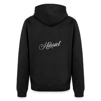 Harriet Custom Name for Women Kids Toddlers - - Unisex Premium Organic Zip Hoodie - black - Back - Nico (187cm)