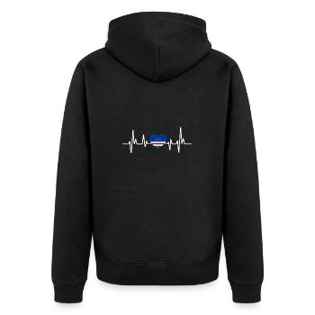 Cape Verde flag Cabo Verde flag - Unisex Premium Organic Zip Hoodie - black - Back - Nico (187cm)
